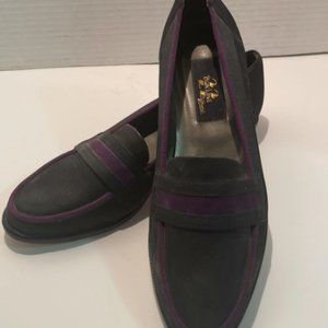 Elegant Black and Purple Park Lane Loafers